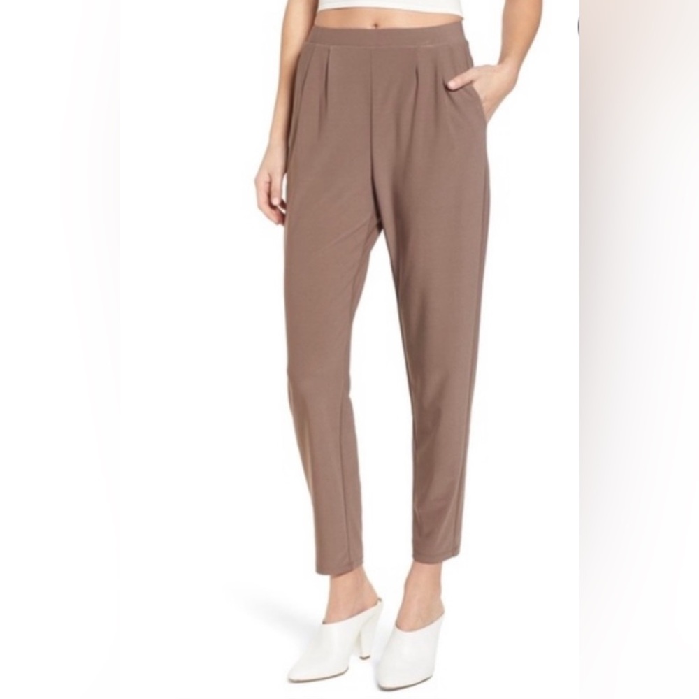 LEITH Dusty Lavender Ankle Pants High Waist Elasticized Preppy Academia Office